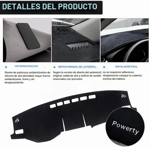 Vista 5 de Powerty Cubierta de Tablero para Toyota RAV4 2025 2024 2023 2022 2021 2020 2019 Cubierta de Tablero Alfombra Protector Solar de Terciopelo Sin HUD