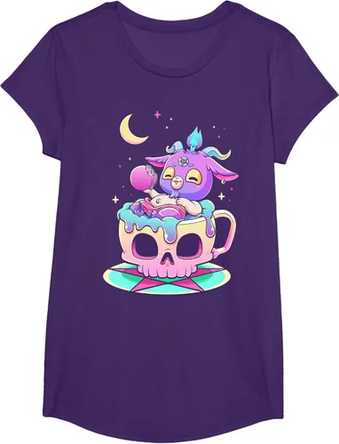 Vista 63 de Kawaii Pastel Goth Cute espeluznante Pentáculo Baphomet - Camiseta de cabra, Negro