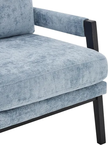 Vista 4 de Roundhill Furniture Kelly Mid-Century - Sillón tapizado de chenilla, color azul