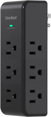 Vista 9 de Extensor de salida con protector de sobretensiones con enchufe giratorio, 6 tomas de corriente alterna con 3 puertos USB (2 USB C), cargador