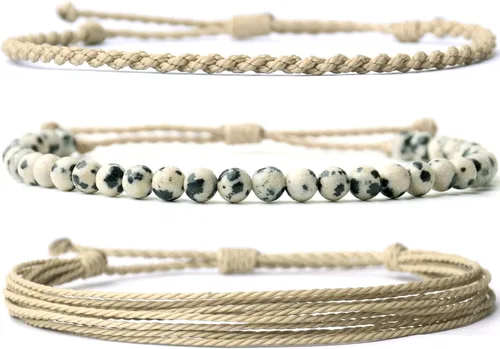 Vista 73 de Pulsera curativa hecha a mano con cuentas de piedra natural, regalo para hombres, pulsera de cuerda ajustable