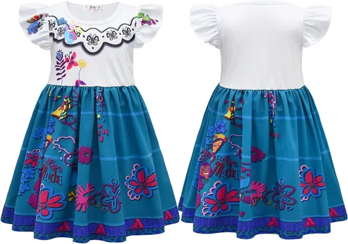 Vista 2 de Kidswant Girls Princess Dress up Costume Cosplay Fancy Party Luxury Dress with Accessories 2-12 T