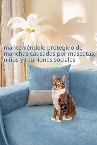 Vista 3 de Funda de sofá impermeable y antideslizante, protector de muebles resistente a las garras para gatos y perros, elegante funda de sofá a prueba