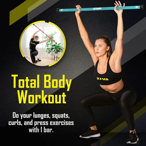 Vista 3 de ZIVA Chic - Barra con peso – Barra corporal de entrenamiento para entrenamiento de fuerza, equilibrio, flexibilidad y fitness general – Núcleo