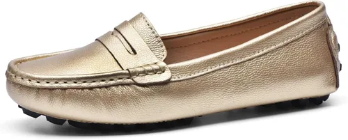 Vista 2 de BEAUSEEN - Mocasines de cuero para mujer, mocasines cómodos para conducir
