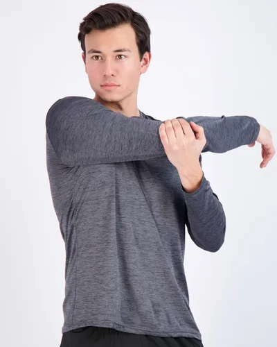 Vista 4 de Paquete de 4unidades camisetas Dry-Fit de manga larga para hombre que absorben la humedad, con protección solar ultravioleta, camiseta deportiva