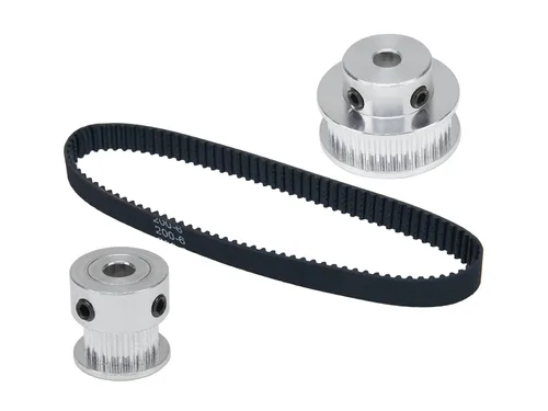 Vista 5 de Juego de 2 piezas 2GT Polea de distribución de aluminio 20 y 36 dientes 5 mm de orificio Rueda sincrónica con 2 piezas Longitud de 200 mm, ancho