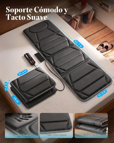 Vista 13 de Full Body Massage Mat with Heat, 2026 Upgraded 66.5" Massage Pad Gray