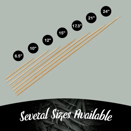 Vista 7 de BambooMN - Brochetas multiusos de bambú para alimentos de punta afilada de 5 mm - 6.5" (16.5cm) - 100 piezas