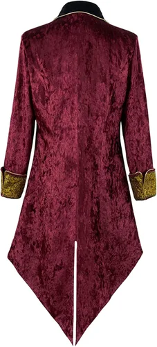 Vista 2 de VOREING Chaqueta medieval steampunk para hombre, chaqueta victoriana de príncipe
