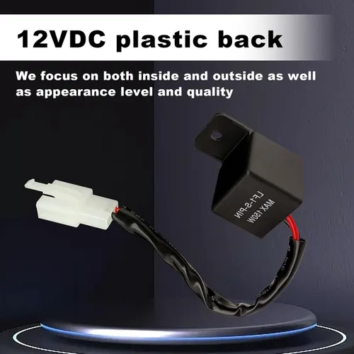 Vista 4 de Relé intermitente LED de 2 pines, relé de 12 V para relés de señal de giro LED de coche, relé de flash ajustable, kit de conectores de cableado