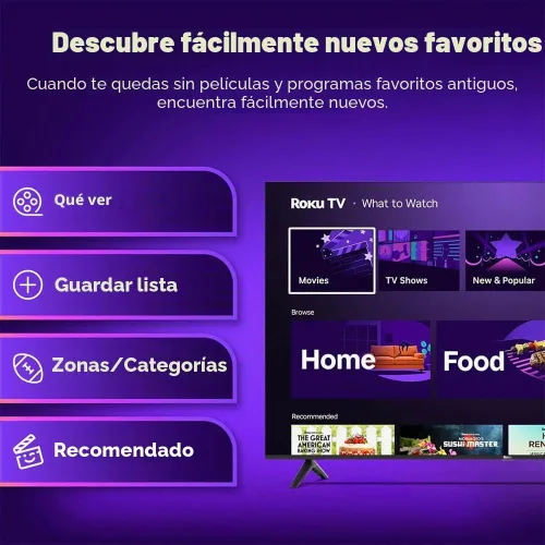 Vista 9 de Roku Paquete de transmisión de 50" Select Series 4K QLED TV HDMI CPS 2026