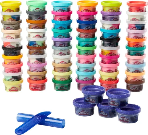 Vista 10 de Play-Doh Ultimate Color Collection - Paquete de 65 latas de 1 onza, incluye brillo, confeti y explosión de color, suministros para el aula
