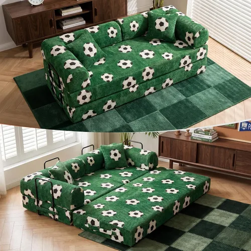 Vista 25 de Sofá cama de espuma viscoelástica de 79 pulgadas, futón convertible con reposacabezas alto, sofá sin hueso Negro