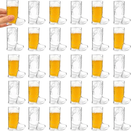 Vista 19 de SAIAOKJ Vasos de Chupito en Forma de Bota de Vaquero, 12 Piezas de 1 Onza Vasos de Chupito Mini de Plástico en Forma de Bota, Vasos de Plástico