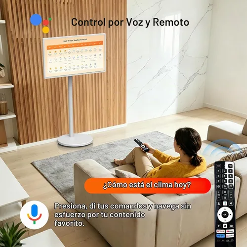 Vista 9 de HORION Google TV portátil de 32 pulgadas, 1080P FHD Rolling Smart TV