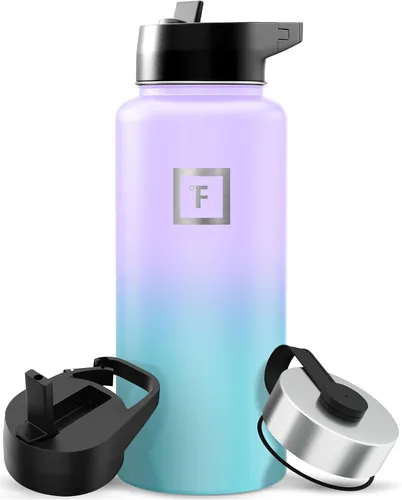 Vista 57 de IRON °FLASK Botella de agua de boca ancha de 32 onzas con pajita Aurora