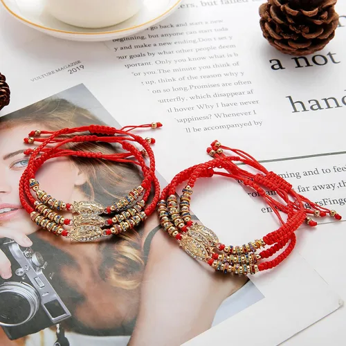 Vista 2 de BONITTER 612 PCS Virgin MarySaint BenedictSaint Jude bracelet Rosary Handmade Red Knot String Bracelets Luck bracelet Men Or Women As Gifts and Used