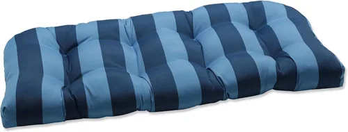 Vista 13 de Pillow Perfect - Cojín capitoné, resistente a la intemperie y la decoloración, para sofá de mimbre/columpio de exterior, bordes redondos, 19 x 44