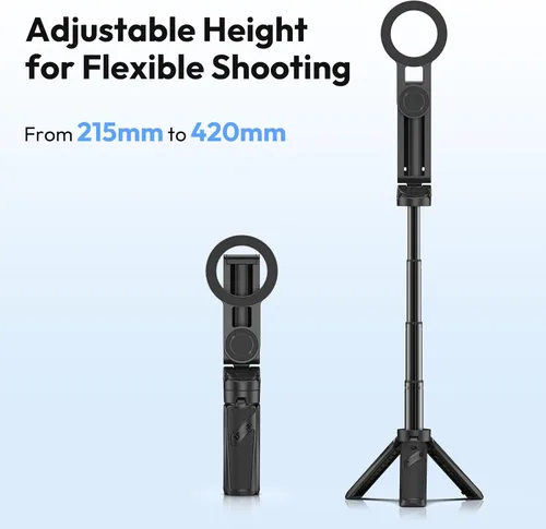 Vista 6 de ULANZI JJ03 - Mini trípode magnético para teléfono con control remoto, 3 en 1 de bolsillo para selfie, soporte de trípode extensible de rotación