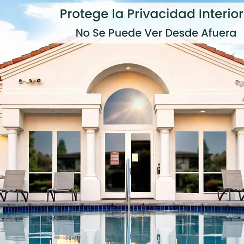 Vista 4 de Coavas Película de Privacidad Unidireccional para Ventanas con Herramientas, Película Adhesiva con Tinte para Ventanas Antirrotura para el Hogar