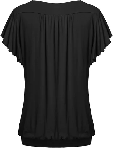 Vista 2 de Helloacc, camisa con mangas cortas con volado, holgada, cuello en V