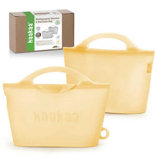 Vista 15 de Bolsa de vaporización y esterilización de microondas de silicona Haakaa para viajes, bolsas de vaporización de silicona reutilizables de 30oz/900ml