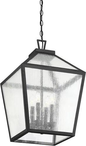 Vista 3 de Savoy House 5-104-BK Woodstock - Linterna colgante para exteriores con 4 luces (15 pulgadas de ancho x 24 pulgadas de alto)