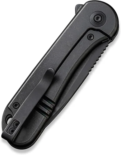 Vista 4 de WeKnife Elementum - Cuchillo plegable de bolsillo de 2.96 pulgadas CPM 20CV, mango de titanio, bloqueo de marco de seguridad, bueno para EDC Negro