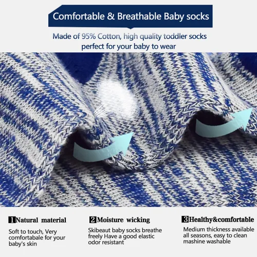 Vista 5 de Calcetines antideslizantes para niños 9 pares de calcetines antideslizantes Skibeaut para niños de 1 a 7 años