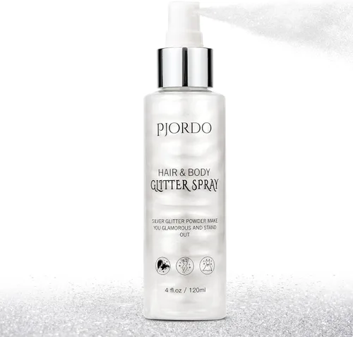 Vista 9 de Pjordo Spray de purpurina corporal, spray brillante, purpurina dorada para cabello y cuerpo, spray para el cabello con purpurina, aerosol