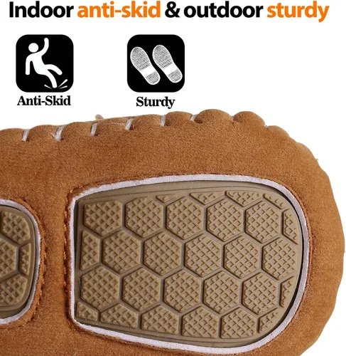 Vista 3 de HONGTEYA Botas de nieve para bebé con forro polar interior, botines para niña con suela dura de goma antideslizante, zapatos para niños y niñas de 0