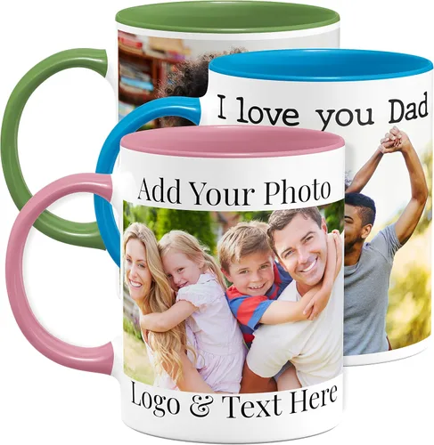 Vista 13 de Tazas de café con foto personalizada, 11 onzas, color negro con imagen, texto, regalos personalizados, taza de cerámica personalizada, gran regalo