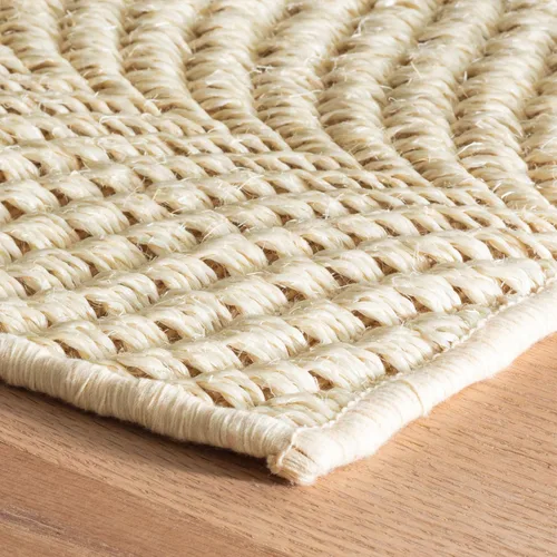 Vista 6 de Dash & Albert Wave Sand - Alfombra de sisal tejida, 7.5 x 9.5 pies, patrón sólido marrón Arena