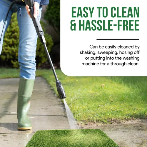 Vista 4 de MAYSHINE Césped artificial para perros, césped artificial para interiores y exteriores, tapete para perros con cuchillas suaves, césped artificial