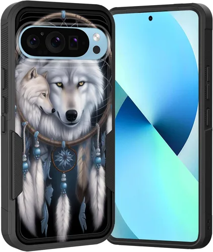 Vista 106 de Funda para Pixel 6A, Híbrida de Doble Capa de Servicio Pesado Resistente a Prueba de Golpes PC Duro + Funda Protectora de Silicona Suave para Google