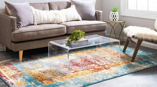 Vista 2 de Unique Loom - Alfombra estilo tradicional de Rosso Collection, Polipropileno, Azul (multi/blue)