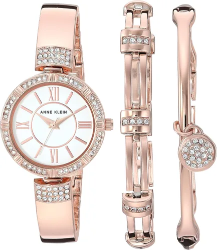 Vista 7 de Anne Klein Juego de reloj y pulsera con detalles de cristal prémium para mujer