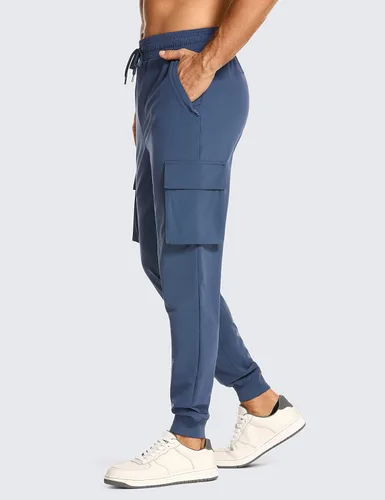 Vista 3 de CRZ YOGA Pantalones deportivos tipo cargo ligeros para hombre, de secado rápido, de 30 pulgadas, para senderismo, calle, casual, con bolsillos