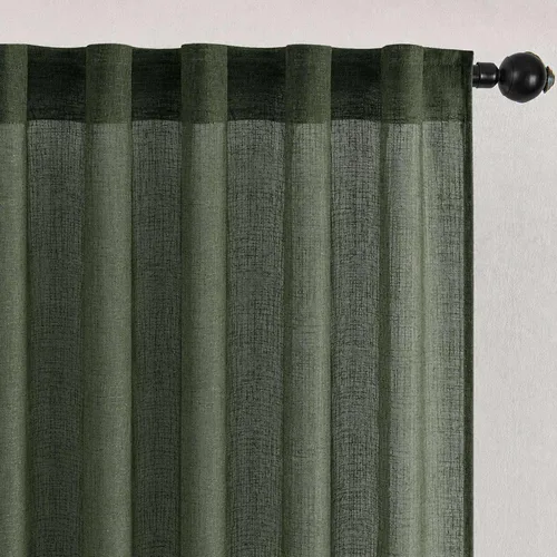 Vista 34 de Deconovo - Cortinas transparentes con filtro de luz de 84 pulgadas de largo Plata