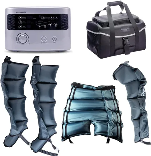 Vista 10 de DOCTOR LIFE LX9max para Todo el Cuerpo (A) - Sistema de Recuperación de Compresión de Aire Secuencial: Dispositivo + Piernas (L) + Brazo + Cintura +