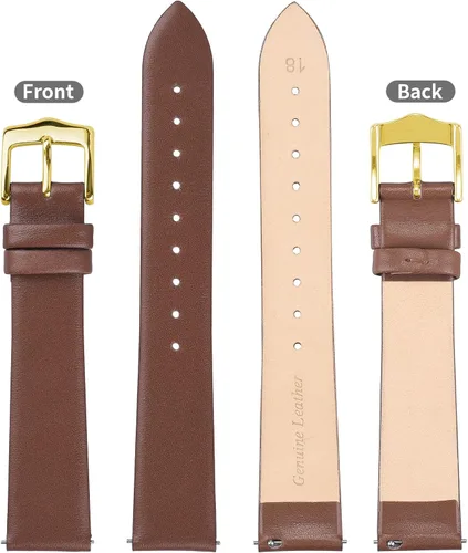 Vista 3 de EACHE Correas de reloj de cuero de liberación rápida para hombres y mujeres, correas de reloj de cuero fino para mujer, 0.472 in, 0.551 in, 0.630