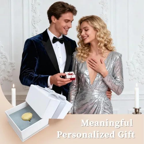 Vista 6 de SUPHELPU Anillo con medallón ovalado para mujer, anillos personalizados grabados con foto y nombre, regalos personalizados para Navidad y memorial