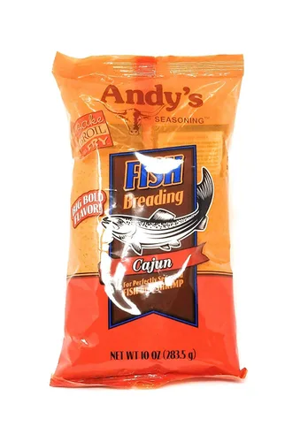 Vista 3 de Andy's Seasoning Empanado de pescado - Paquete de 3 (1 ea rojo, 1 amarillo ea, 1 cajún)