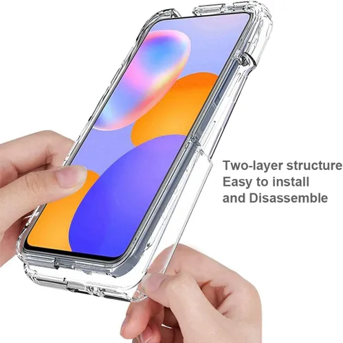 Vista 4 de Funda transparente compatible con Huawei Y9A/Enjoy 20 Plus 5G FRL-L22 con protector de pantalla de vidrio templado, bonito protector de cristal a