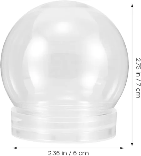 Vista 2 de BESTOYARD 10 globos de nieve de plástico de 3 pulgadas para bricolaje, tarro de globo de agua de plástico transparente con tapa de rosca, tarro