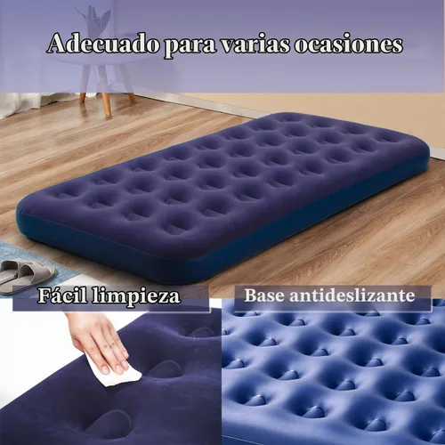 Vista 3 de Colchón de aire tamaño individual, cama hinchable, colchón para acampar, almohadilla para dormir