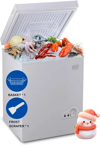 Vista 10 de KRIB BLING - Congelador de cofre de 3.5 pies cúbicos con control de temperatura de 7 velocidades (-4°F a 6.8°F), congelador compacto profundo