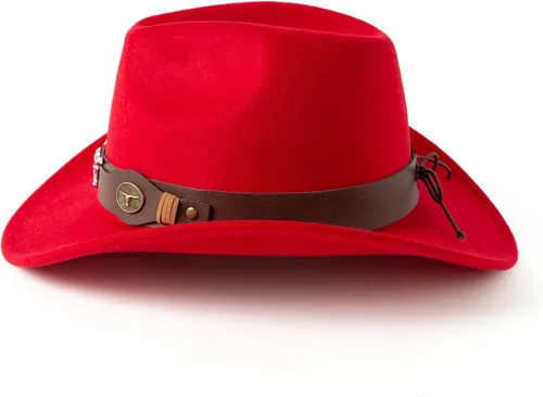 Vista 3 de Gossifan Sombreros clásicos de vaquera occidental para mujer con cinturón ancho