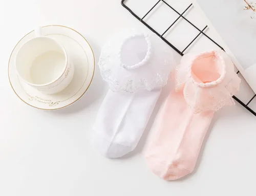 Vista 5 de SRYL Calcetines de tobillo para mujer, con volantes de encaje y encaje de doble capa, calcetines de princesa H08